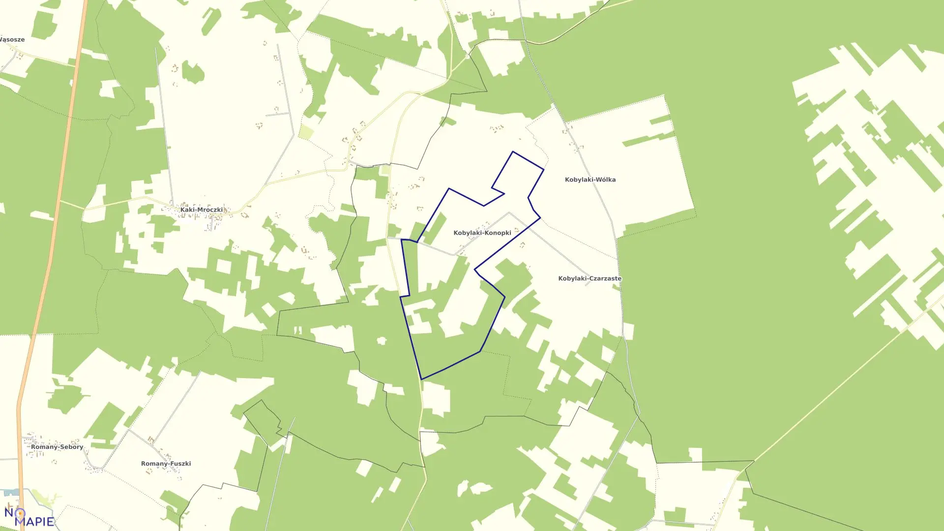 Mapa obrębu KOBYLAKI KONOPKI w gminie Jednorożec